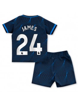 Chelsea Reece James #24 Replika Borta Kläder Barn 2023-24 Kortärmad (+ byxor)